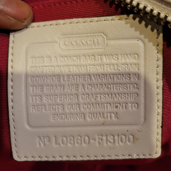 Coach White Leather Tote Bag - Picture 7 of 8
